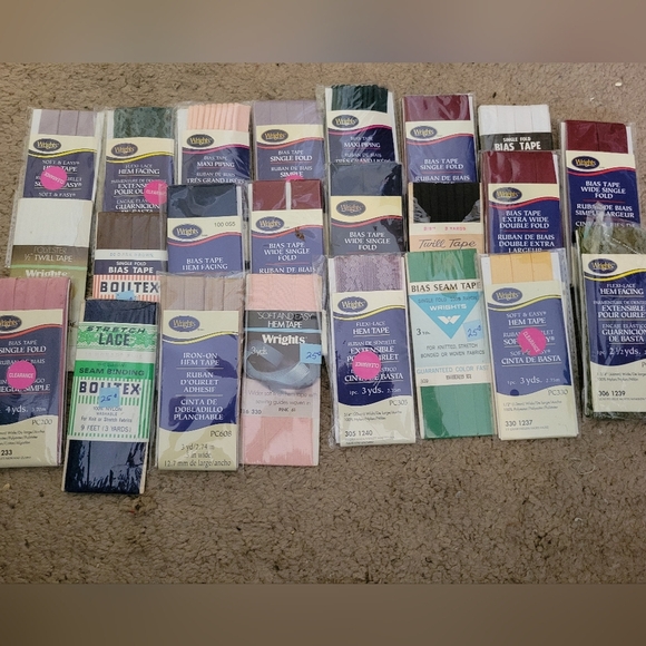 Vintage Lot Of 22 Bias And Hem Tape Wrights Etc - Picture 1 of 5